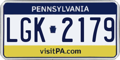 PA license plate LGK2179