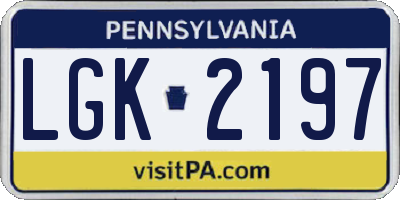 PA license plate LGK2197