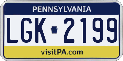 PA license plate LGK2199