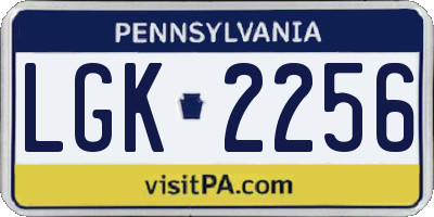 PA license plate LGK2256