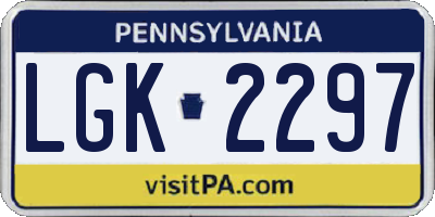 PA license plate LGK2297