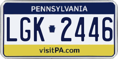 PA license plate LGK2446