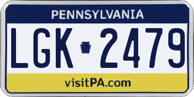PA license plate LGK2479