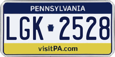 PA license plate LGK2528