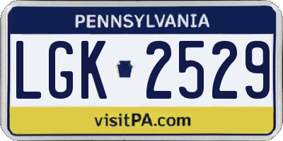 PA license plate LGK2529