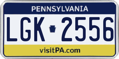 PA license plate LGK2556