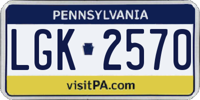 PA license plate LGK2570