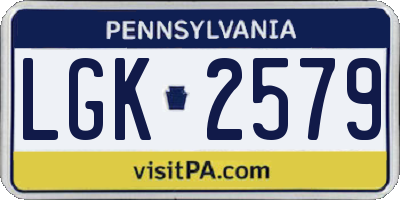 PA license plate LGK2579