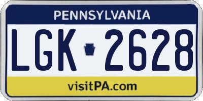 PA license plate LGK2628