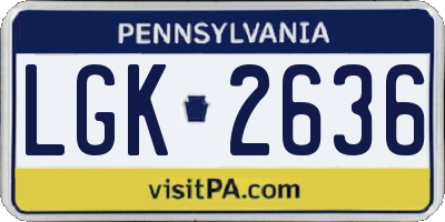 PA license plate LGK2636