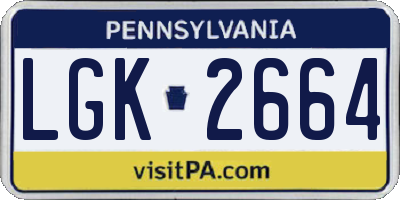 PA license plate LGK2664