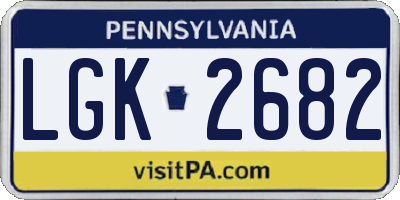 PA license plate LGK2682
