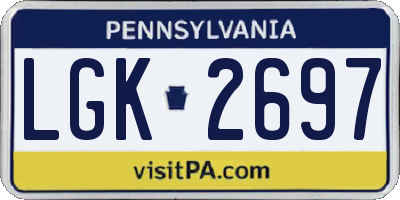 PA license plate LGK2697