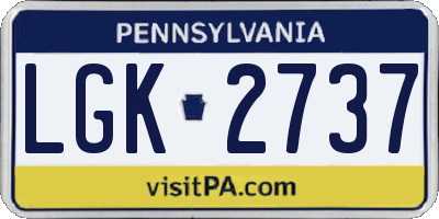 PA license plate LGK2737