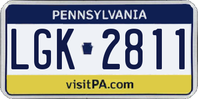 PA license plate LGK2811