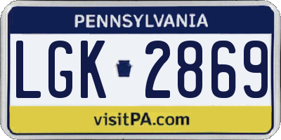 PA license plate LGK2869