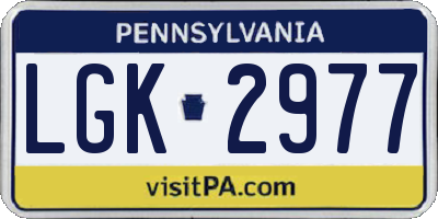 PA license plate LGK2977