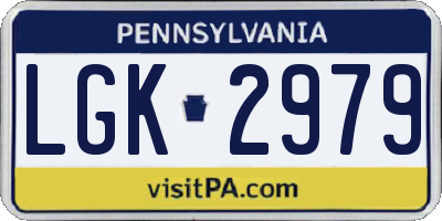 PA license plate LGK2979