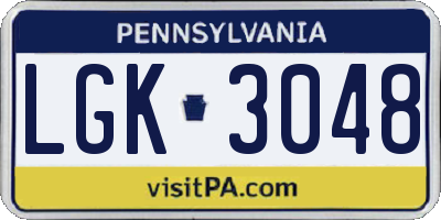 PA license plate LGK3048