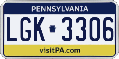 PA license plate LGK3306