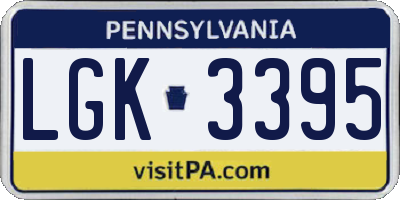 PA license plate LGK3395