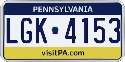 PA license plate LGK4153
