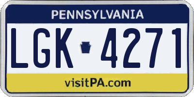 PA license plate LGK4271