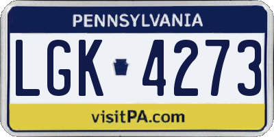 PA license plate LGK4273