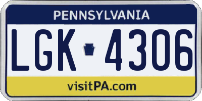 PA license plate LGK4306