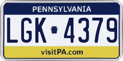 PA license plate LGK4379