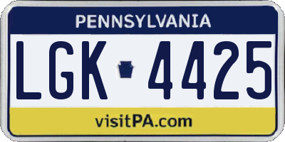 PA license plate LGK4425
