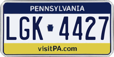 PA license plate LGK4427