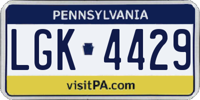 PA license plate LGK4429