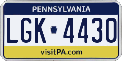 PA license plate LGK4430