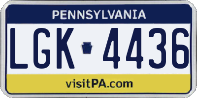 PA license plate LGK4436
