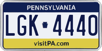 PA license plate LGK4440