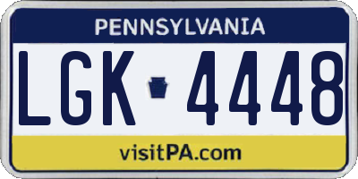 PA license plate LGK4448