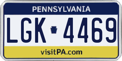 PA license plate LGK4469