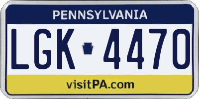 PA license plate LGK4470