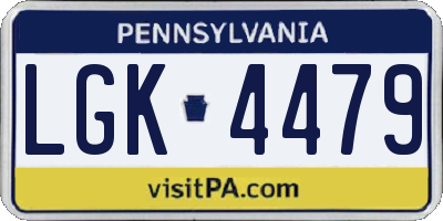 PA license plate LGK4479