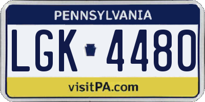PA license plate LGK4480