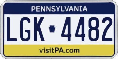 PA license plate LGK4482