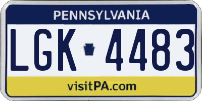 PA license plate LGK4483