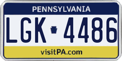 PA license plate LGK4486