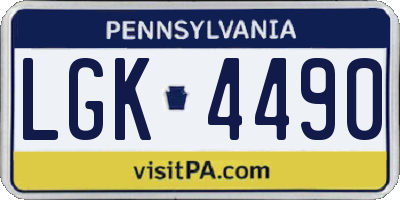 PA license plate LGK4490