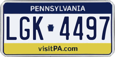 PA license plate LGK4497