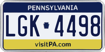 PA license plate LGK4498