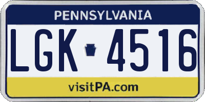 PA license plate LGK4516