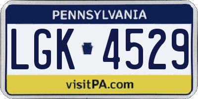 PA license plate LGK4529