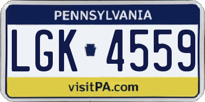 PA license plate LGK4559